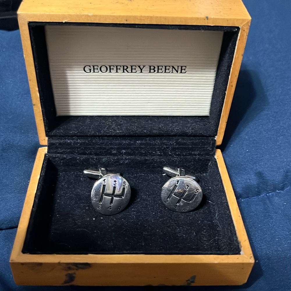 French Cuff Links Metal Gear Shift Mens